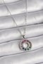 316L Steel Silver Color Chain Color Zircon Stone Medallion Model Women's Necklace