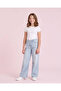 Senior Girls Light Wash Wide Leg Jeans - 2