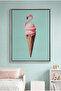 Flamingo Ice Cream Cone Kids Wall Art | Portrait Framed Canvas Print | Luxury Modern Decor for Kids Room