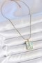 316L Steel Gold Color Chain Blue Enamel Pearl Flower Embroidered Portrait Model Women's Necklace - 2