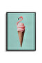 Flamingo Ice Cream Cone Kids Wall Art | Portrait Framed Canvas Print | Luxury Modern Decor for Kids Room - 2