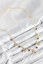 Brass Zircon Stone Dangle Drop Model Gold Color Women's Necklace - 2