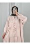 Nurperi Muslin Casual 6 Button Dress-Na2416 Stone - 2