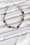 Brass Silver Color Purple Zircon Stone Flower Model Women's Bracelet