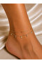 Non-Tarnishing Zircon Stone Star Double Sequin Chain Steel Anklet
