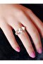 White Minelled, Zircon Stone, Adjustable Steel Ring
