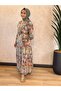 3744 Patterned Buttoned Front Dress Tile