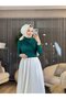 24294 بلوزة درابيللي زمردية - 2