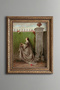 Love and Letter Scene in the Garden - Vintage Patterned Painting - Thick Model