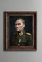 Ataturk Portrait in Uniform - Vintage Patterned Painting - Thick Model