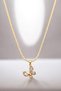 316L Stainless Steel Italian Chain Zircon Stone Butterfly Necklace Tarnish Resistant (17+5 cm) - 3