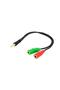 Frisby Fa-6632Ac 2 X 3.5mm Stereo Female to 4Pin 3.5mm Stereo Male Y Cable