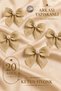 Adhesive Pearlized Linen Bow 20 Pieces Cappucino -Gift Package-Wedding Favors-Invitation-Dowry-Decoration