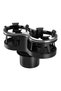 Dual Compartment Adjustable Cup Holder for Car Interior, Black Design