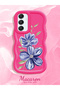 Samsung Galaxy A16 Compatible Case Camera Protector Red Silicone Couple Phone Case Floral Pattern - 2