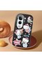 Vivo V50 Lite Compatible Case Camera Protector Black Silicone Couple Phone Case Kitty Pattern - 2