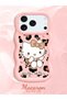 iPhone 17/18 Pro Compatible Case with Camera Protector Pink Silicone Couple Phone Case Kitty Pattern - 2