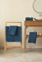 Waffle Hand and Face Towel Set of 2 50X70 cm 100% Cotton Quick Drying Indigo Blue - 5