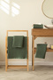 Waffle Hand and Face Towel Set of 2 50X90 cm 100% Cotton Quick Drying Dark Green - 6