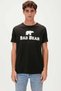 Men's Black Printed Crew Neck 100% Cotton Short Sleeve T-Shirt Daily Casual T-Shirt