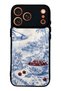 iPhone 17 Pro Blue Porcelain Cherry Coast Design Glossy Phone Case
