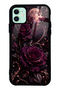 iPhone 11 Moonlit Burgundy Rose Design Glossy Phone Case