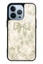 iPhone 13 Pro Ivory Pearl Bow Design Glossy Phone Case