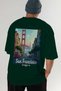 San Francisco Usa Green Oversize Country City Back Printed Unisex T-Shirt 100% Cotton Premium - 7