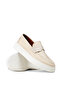 Men's Genuine Leather Beige Loafer Shoes - 3