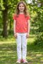 Pomegranate Short Sleeve Basic T-Shirt - Non-Sweating Flexible Fabric Cotton Seasonal Pomegranate Flower Short Sleeve Girls' Tshirt - 6