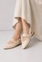 Stella Patent Leather Stone Detailed Slingback Women's Ballerina Casual Stylish Flat Sandals - 4