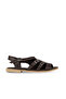Brown Leather Women's Flat Sandals