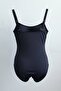 Women's Black Removable Strapless Gathering Swimsuit - 5