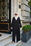 Women's Double Pocketed Muslin Long Kimono with Internal and External Button Fastening, Black - 4