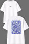 Rectangular Patterns Design Back Printed White Oversize T-Shirt
