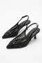 129-2603 Tulle Sequin Stone Embroidered 6 cm Heel Height Comfortable Women's Shoes - 7