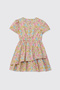 Girl's Crew Neck Lined Pink Dress