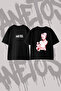 Doja Cat_9 Design Back Printed Cotton Black Oversize T-Shirt