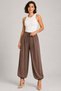 Women's Modal Fabric Shalwar Cut High Waist Pocketed Elastic Cuffed Loose Trousers Style Sweatpants - 5
