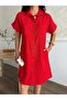 Women's Gabardine Fabric Shirt Dress - 5