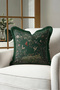 Fringed Pillowcase with Bird and Floral Botanical Design - Garden Themed Bohemian Gray Tassel Throw Pillow Cover - 3