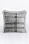 Plaid Silver Stylish Fringed Pillowcase - Abstract Geometric Scandinavian Grey Cream Tufted Throw Pillow Cover - 7