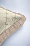Classic Saray Gold Beige Fringed Pillowcase - Avant-Garde Cream Mink Tassel Throw Pillow Cover with Medallion - 8