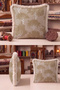 Luxury Forest Motif Gold Fringed Pillowcase - Elegant Tree-Themed Beige Cream Tassel Throw Pillow Cover