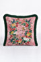 Spring Fringed Pillowcase with Floral Birds - Romantic Botanical Bohemian Green Gray Tassel Throw Pillow Cover - 3