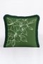 Premium Tropical Floral Fringe Pillowcase - Botanical Bohemian Green Cream Gray Tassel Throw Pillow Cover - 3