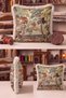 Vintage Forest Scenery Tapestry Fringed Pillowcase - Pastoral Green Mink Tassel Throw Pillow Cover - 5