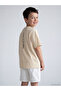 Nevavm Oval Collar Slogan Printed Boy's T-Shirt - 2