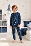 Boy's Printed Combed Cotton Pajama Set M00844 Indigo - 5