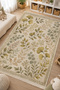 Flower Leaf Patterned Non-Slip Base Machine Washable Digital Printed Chenille Carpet Rug Runner - 4
